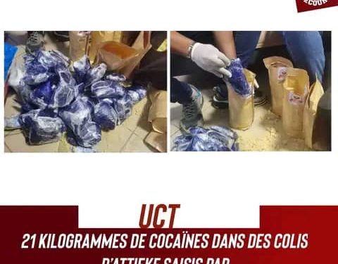21 kilogrammes de cocaïne dissimulés dans les colis d’attieke  saisis.